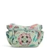Vera Bradley Iconic On The Go Crossbody, Signature Cotton, Mint Flowers