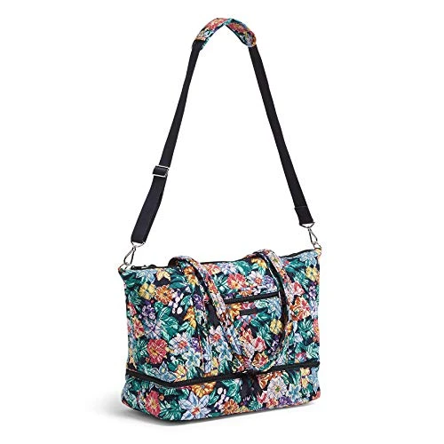 Vera Bradley Signature Cotton Deluxe Tote Travel Bag, Happy Blooms 5 Vera Bradley Signature Cotton Deluxe Tote Travel Bag, Happy Blooms - Image 3