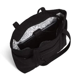 Vera Bradley Microfiber Deluxe Vera Tote Bag, Black -Fashion Bag Store 41a6t9svKzL