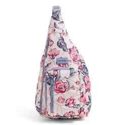 Vera Bradley Women's Recycled Lighten Up Reactive Sling Backpack, Hummingbird Blooms, One Size