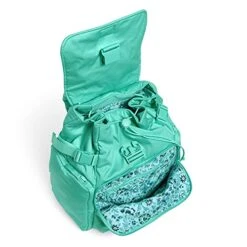 Vera Bradley Utility Backpack, Turquoise Sky-Recycled Cotton -Fashion Bag Store 41tkATx pjS
