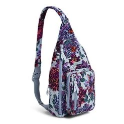 Vera Bradley Women's Cotton Medium Sling Backpack, Neon Blooms, One Size -Fashion Bag Store 514Y927fUbL