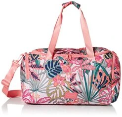 Vera Bradley Women's Recycled Lighten Up Reactive Small Gym Bag Travel, Rain Forest Canopy Coral, One Size
