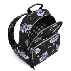 Vera Bradley Womens Performance Twill Small Backpack Bookbag, Floating Plum Pansies, One Size US -Fashion Bag Store 51TvtPRf9YL