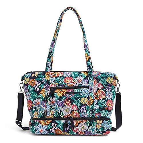 Vera Bradley Signature Cotton Deluxe Tote Travel Bag, Happy Blooms 3 Vera Bradley Signature Cotton Deluxe Tote Travel Bag, Happy Blooms