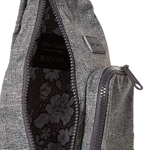 Vera Bradley Women's Recycled Lighten Up Reactive Mini Sling Backpack, Gray Heather, One Size 5 Vera Bradley Women's Recycled Lighten Up Reactive Mini Sling Backpack, Gray Heather, One Size - Image 3