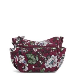 Vera Bradley Women's Signature Cotton On The Go Crossbody Purse, Bordeaux Blooms, One Size -Fashion Bag Store 812niu21gvL