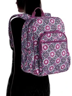 Vera Bradley Campus Tech Backpack, Signature Cotton (Purple/Lilac Medallion, One Size) -Fashion Bag Store 81m7YViIn0L