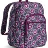 Vera Bradley Campus Tech Backpack, Signature Cotton (Purple/Lilac Medallion, One Size) -Fashion Bag Store 91IkogPFzwL